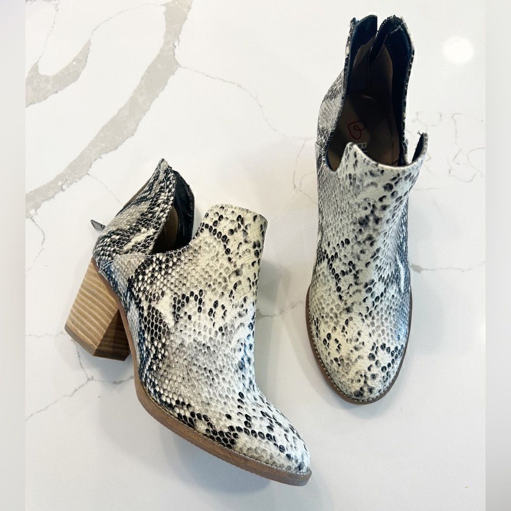 Blondo Snake Print Ankle Boots